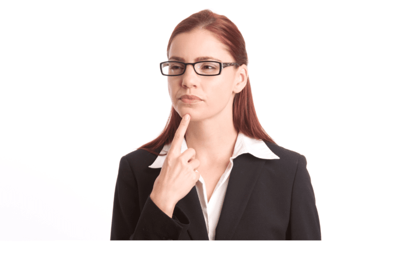 Lady with glasses in doubt about when not to use a comma after "if possible."